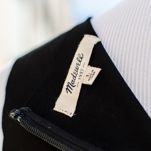 Madewell Silhouette Black Knit Dress Sz L - Picture 3 of 4